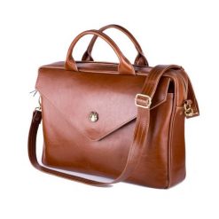 Skórzana torba aktówka damska na laptopa FELICE brązowa FELICE01. Brązowe torby na laptopa damskie Felice, z aplikacjami, ze skóry, zdobione. Za 518.99 zł.