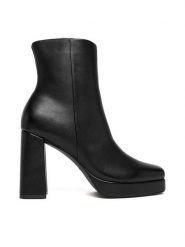 JENNY Botki CEO-HY7617-1 Czarny. Czarne botki damskie Jenny, z materiału, bez obcasa, na słupku, bez zapięcia. Za 199.99 zł.