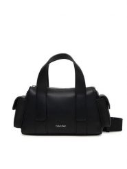 Calvin Klein Torebka Webbing Strap Pocket Bag LV04F3291G Czarny. Czarne torebki do ręki damskie Calvin Klein, bez wzorów, ze skóry, bez dodatków. Za 489.99 zł.