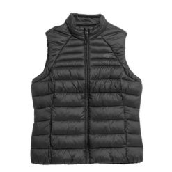 Kamizelka Damska 4F. Czarne kurtki damskie 4f, bez wzorów, z puchu, bez kaptura. Za 173.99 zł.