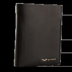 WINGS Męski portfel ze skóry koziej Black. Czarne portfele męskie Wings, bez wzorów, z materiału. Za 89.90 zł.
