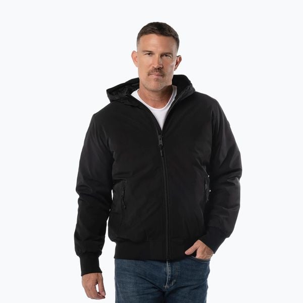 Kurtka męska Pitbull York Hooded. Czarne kurtki męskie PITBULL, m, bez wzorów, z elastanu, bez kaptura. Za 309.99 zł.