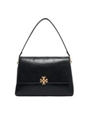 Tory Burch Torebka Charlie Quilted Large Shoulder Bag 185805 Czarny. Czarne torebki do ręki damskie Tory Burch, bez wzorów, ze skóry, bez dodatków. Za 3,469.00 zł.