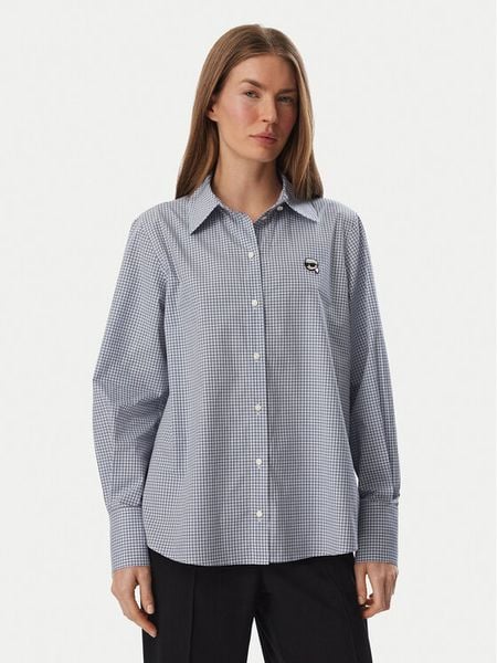 KARL LAGERFELD Koszula B4W11008 Biały Regular Fit. Białe bluzki damskie KARL LAGERFELD, bez wzorów, bez kołnierzyka, bez ramiączek. Za 849.99 zł.