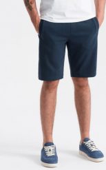Ombre Bawełniane męskie szorty dresowe BASIC granatowe V1 OM-SRBS-0149 S. Krótkie spodenki sportowe męskie Ombre, m, bez wzorów, z bawełny. Za 49.99 zł.