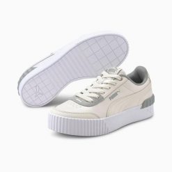 Buty sportowe damskie Puma CARINA LIFT 37303103. Brązowe obuwie sportowe damskie Puma, bez wzorów, z materiału. Za 184.26 zł.