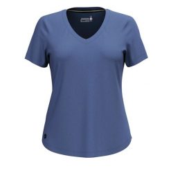 Koszulka damska Smartwool Active Ultralite. Niebieskie koszulki sportowe damskie Smartwool, m, bez wzorów, z materiału, bez kołnierzyka, bez ramiączek, trekkingowe. Za 259.50 zł.