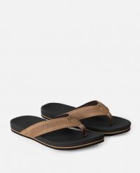 Japonki męskie Rip Curl Chiba Bloom Open Toe. Brązowe klapki męskie Rip Curl, z materiału, sportowe. Za 159.99 zł.