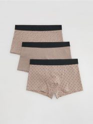 3 pack bokserek Classic - beżowy. Brązowe bokserki męskie Reserved, l, bez wzorów. W wyprzedaży za 55.99 zł.