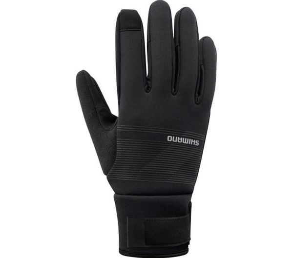 Rękawiczki kolarskie WINDBREAK Thermal, czarne. Czarne rękawiczki męskie Shimano, bez wzorów, z gumy. Za 269.90 zł.