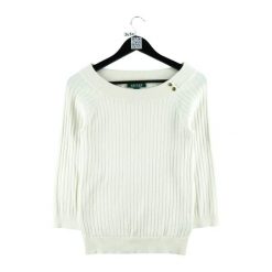 Second life - Damski biały sweter - Jak nowy. Białe swetry damskie Ralph Lauren, l, bez wzorów, eleganckie, bez kołnierzyka, bez ramiączek, bez kaptura. Za 114.98 zł.