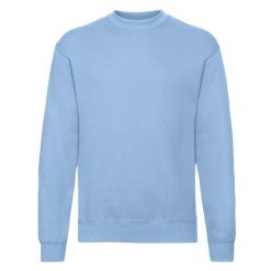 Męska Klasyczna Bluza Wkładana Przez Głowę. Niebieskie bluzy męskie Fruit of the Loom, m, bez wzorów, bez kaptura. Za 62.99 zł.