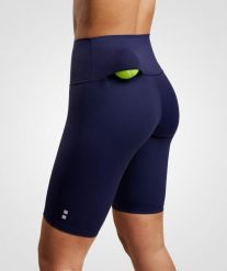 Legginsy do tenisa/padla damskie. Niebieskie legginsy sportowe damskie NORDICDOTS, bez wzorów, z materiału, tenisowe. Za 190.00 zł.