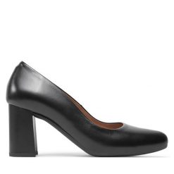 Czółenka R.Polański. Czarne czółenka damskie R.Polański, bez wzorów, bez obcasa, bez zapięcia. Za 499.99 zł.