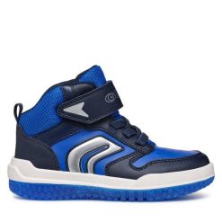 Sneakersy Geox. Niebieskie trampki i tenisówki chłopięce Geox, bez wzorów, bez zapięcia. Za 148.99 zł.