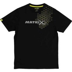 Koszulka Męska Wędkarska Z Nadrukiem Logo Matrix Hex Print T-Shirt. Czarne koszulki sportowe męskie MATRIX, m, bez wzorów, sportowe, bez kołnierzyka. Za 99.99 zł.