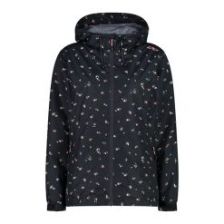 Damska kurtka wodoodporna CMP. Czarne kurtki sportowe damskie CMP, bez wzorów, bez kaptura, trekkingowe. Za 356.00 zł.