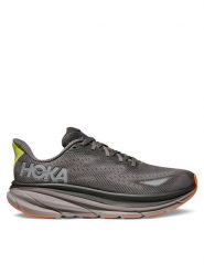 Hoka Buty do biegania Clifton 9 GTX 1141470F Szary. Szare buty sportowe męskie HOKA, z materiału, bez zapięcia, do biegania. Za 639.00 zł.