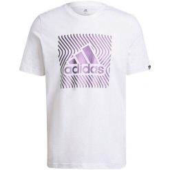 Koszulka męska adidas Colorshift. Białe koszulki sportowe męskie Adidas, l, bez wzorów, z bawełny, bez kołnierzyka, bez ramiączek, do piłki nożnej. Za 79.00 zł.