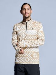Bluza narciarska - Męska - Cabin Life - biała wielokolorowa. Brązowe bluzy męskie POEDERBAAS, na zimę, m, bez wzorów, z elastanu, bez kaptura. Za 242.82 zł.