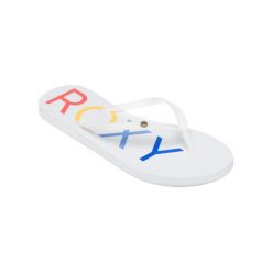 Sandały dla Kobiety SANDY Biały. Białe klapki damskie Roxy, bez wzorów, z gumy, bez obcasa, bez zapięcia. Za 79.99 zł.