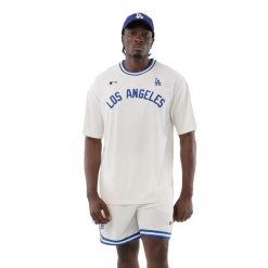 T-shirt Los Angeles Dodgers New Era MLB Arch. Białe t-shirty męskie New Era, l, bez wzorów, z materiału, eleganckie, bez kołnierzyka. Za 232.00 zł.