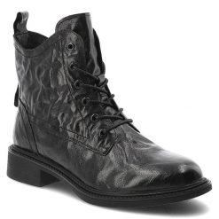Czarne Botki Artiker Modne Obuwie Damskie. Czarne kozaki damskie Artiker, ze skóry, bez obcasa, na obcasie. Za 263.99 zł.