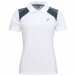 Koszulka polo damska CLUB 22 Tech. Białe koszulki sportowe damskie Head, uniwersalny, bez wzorów, z materiału, bez kołnierzyka, bez ramiączek, tenisowe. Za 262.00 zł.
