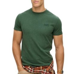 T-shirt z haftowanym logo w stylu vintage z bawełny organicznej Superdry. Zielone t-shirty męskie Superdry., xl, bez wzorów, z bawełny, klasyczne, bez kołnierzyka. Za 144.60 zł.