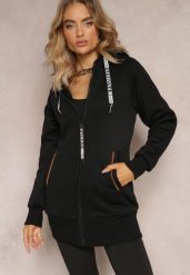 Czarna Bluza ze Sztucznym Futerkiem i Kapturem oraz Kieszeniami Creactia. Czarne bluzy damskie Renee, l, bez wzorów, z futra. Za 119.99 zł.