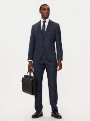 BOSS Garnitur 50528142 Granatowy Slim Fit. Niebieskie garnitury męskie Boss, bez wzorów, z wełny. Za 3,499.00 zł.