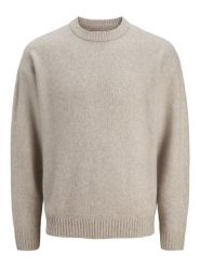 Jack & Jones sweter z dzianiny - JJEsoho Ollie Mężczyźni Sztuczne włókno beżowy, L. Brązowe swetry przez głowę męskie Jack & Jones, na zimę, l, bez wzorów, z dzianiny, bez kołnierzyka. Za 199.95 zł.