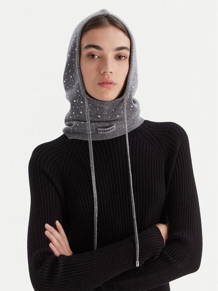 PINKO Balaklawa 106005 A2YY I12 Szary. Szare czapki i kapelusze damskie Pinko, na zimę, bez wzorów, z wełny. Za 749.99 zł.