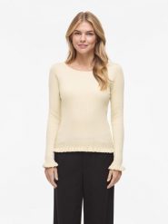 Vila koszulka z dzianiny - Belia Kobiety Sztuczne włókno beżowy, S. Brązowe t-shirty damskie Vila, s, bez wzorów, z dzianiny, eleganckie, bez kołnierzyka. Za 89.95 zł.