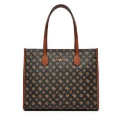 Torebka Guess. Brązowe torebki do ręki damskie Guess, z aplikacjami, klasyczne, bez dodatków. Za 379.99 zł.