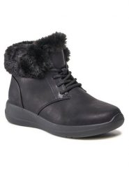 Clara Barson Trzewiki WS6010-02 Czarny. Czarne botki damskie Clara Barson, ze skóry, bez obcasa, na płaskiej podeszwie, bez zapięcia. Za 169.99 zł.