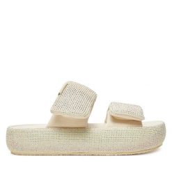 Klapki GOE. Szare klapki damskie GOE, bez wzorów, bez obcasa. Za 229.99 zł.