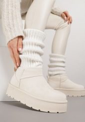 Beżowe Mocno Ocieplane Śniegowce Wsuwane na Grubej Podeszwie Oriphesi. Brązowe śniegowce i trapery damskie Born2be, z jeansu. Za 79.99 zł.