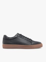 Czarne sportowe półbuty. Czarne buty sportowe męskie Ryłko, ze skóry, eleganckie, bez zapięcia. Za 499.99 zł.