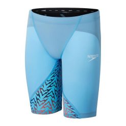 Strój pływacki startowy chłopięcy Speedo LZR Ignite. Niebieskie szorty dla chłopców Speedo, bez wzorów, sportowe. Za 499.99 zł.