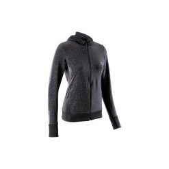 Kurtka do biegania RUN WARM NIGHT damska. Czarne kurtki damskie KALENJI, bez wzorów, z elastanu, bez kaptura, do biegania. Za 119.99 zł.