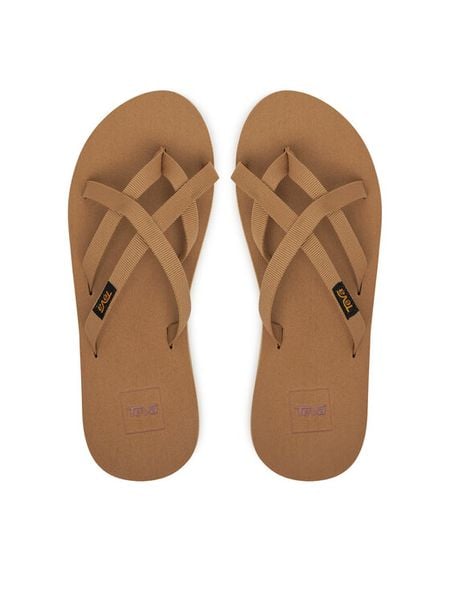 Teva Japonki Olowahu 6840 Brązowy. Brązowe klapki damskie Teva, bez wzorów, z materiału, bez obcasa. Za 112.99 zł.
