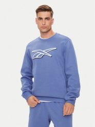 Reebok Bluza Vector Logo 100202411 Niebieski Regular Fit. Niebieskie bluzy męskie Reebok, m, bez wzorów, z bawełny, bez kaptura. Za 169.99 zł.