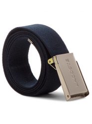 Lacoste Pasek Męski RC2012 Granatowy. Niebieskie paski damskie Lacoste, bez wzorów, z materiału. Za 189.99 zł.