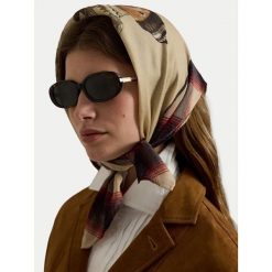 Apaszka Polo Ralph Lauren. Brązowe szaliki i chusty damskie Polo Ralph Lauren, bez wzorów. Za 529.99 zł.