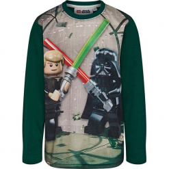 Koszulka w kolorze khaki. Zielone t-shirty dla chłopców marki Lego Wear Fashion, z bawełny, z długim rękawem. W wyprzedaży za 42.95 zł.