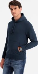 Ombre Bawełniana męska bluza dresowa kangurka z kapturem BASIC granatowa V1 OM-SSBN-0161 S. Bluzy męskie Ombre, m, bez wzorów, z bawełny, z kapturem. Za 169.99 zł.
