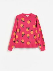 Sweter z bawełną - brudny róż. Czerwone swetry damskie Reserved, l, bez wzorów, z bawełny, bez kołnierzyka, bez ramiączek, bez kaptura. Za 219.99 zł.