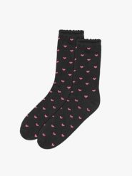 Czarne skarpety damskie w serduszka. Czarne skarpety damskie Ryłko, bez wzorów, z bawełny. Za 24.99 zł.