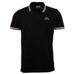 Koszulka polo, męska z krótkim rękawem Kappa Polo Shirt. Czarne koszulki polo męskie Kappa, m, bez wzorów, z bawełny, sportowe, bez ramiączek. Za 107.87 zł.